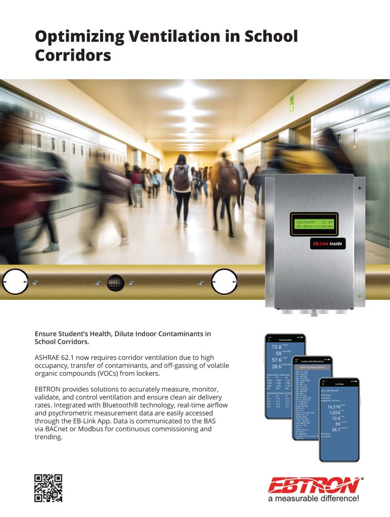 EBTRON optimizes ventilation in school corridors.