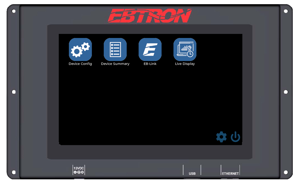 EBTRON Smart Panel Display Home Screen